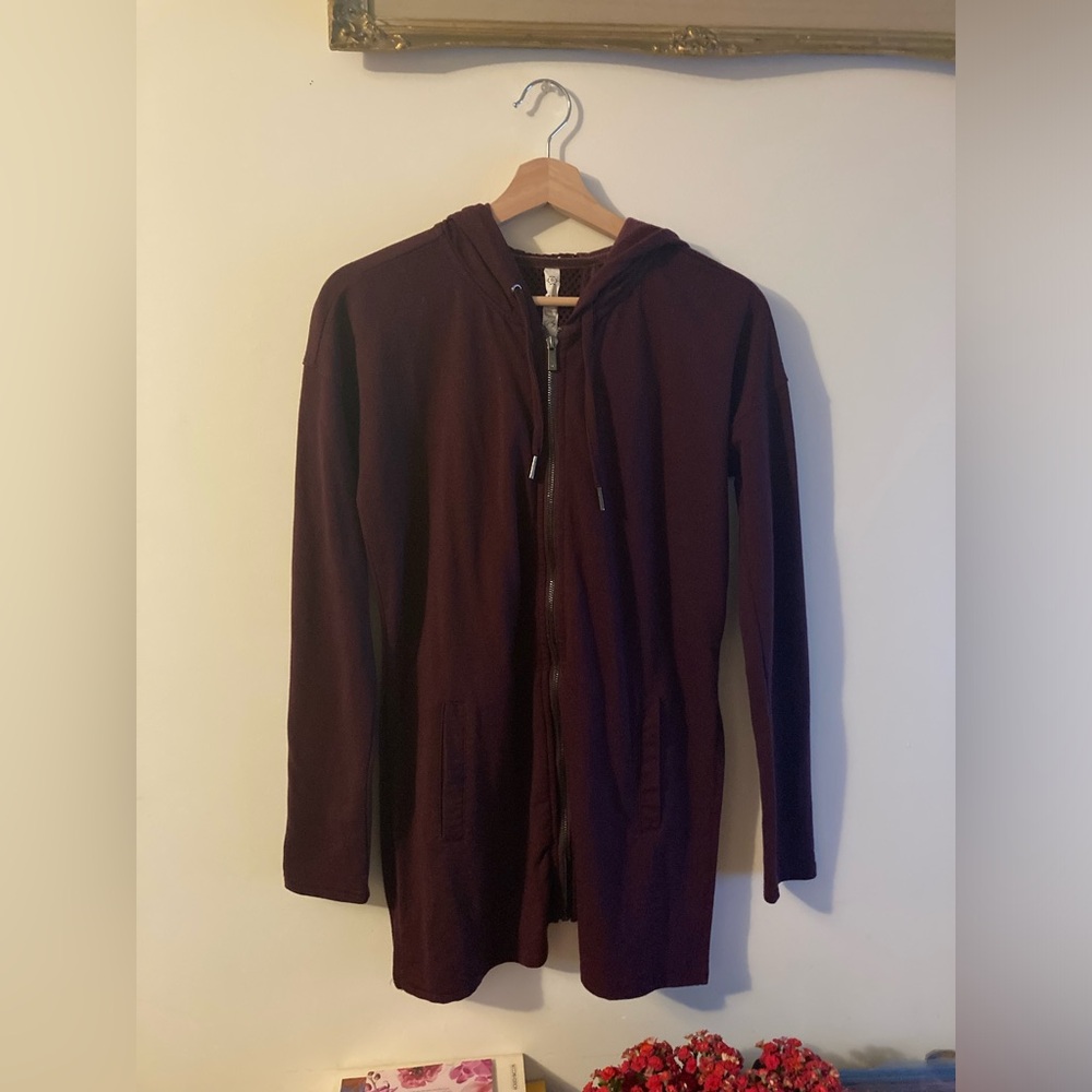 Nanette Lepore Play Active Long Sleeve Purple Plum Zip up Top with mesh Small